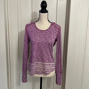 Marmot Purple and Pink Heathered Hoodie Shirt - M